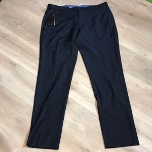 Massimo Dutti Mens Navy Checkered Print 100% Wool Suit Trousers Size 38W34L NWT